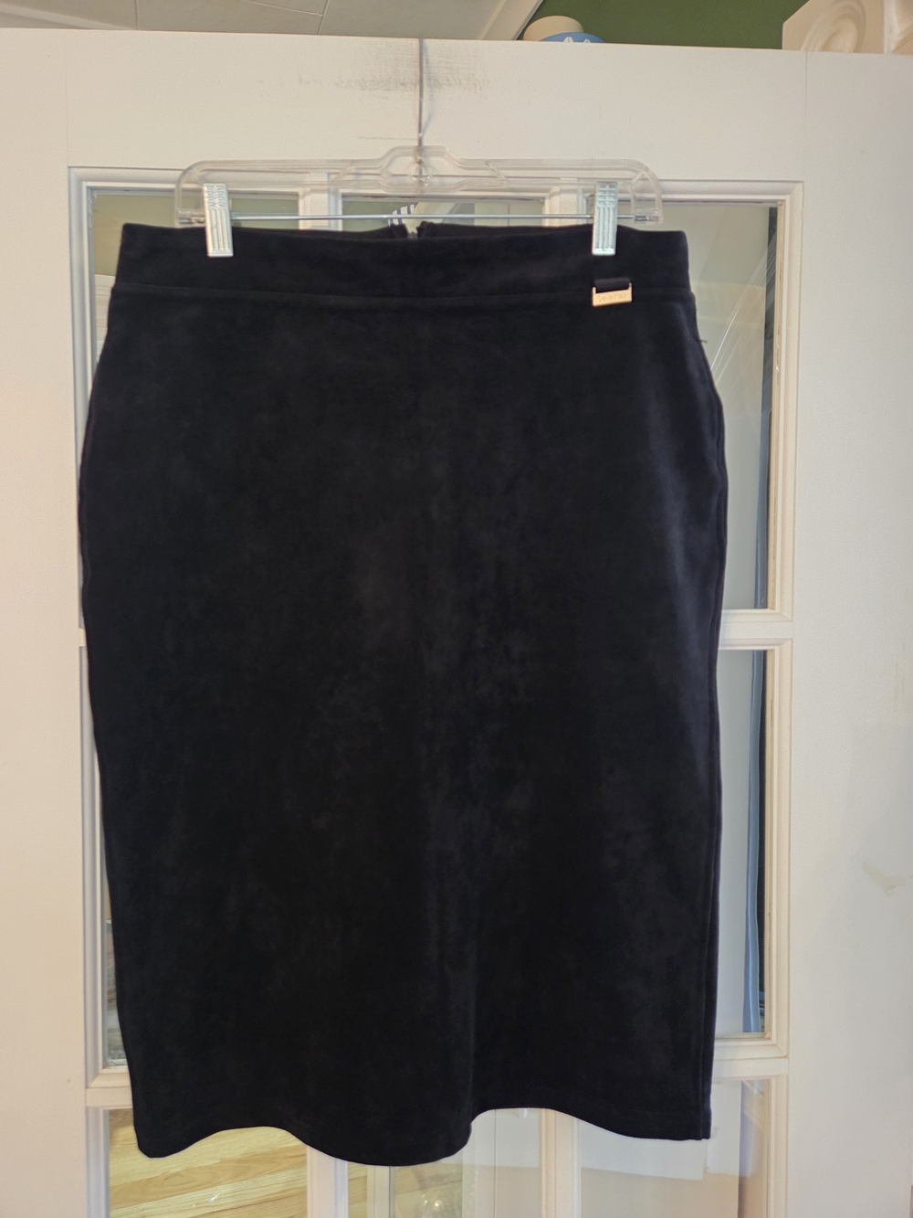 Calvin Klein Black Suede Pencil Skirt - Size M